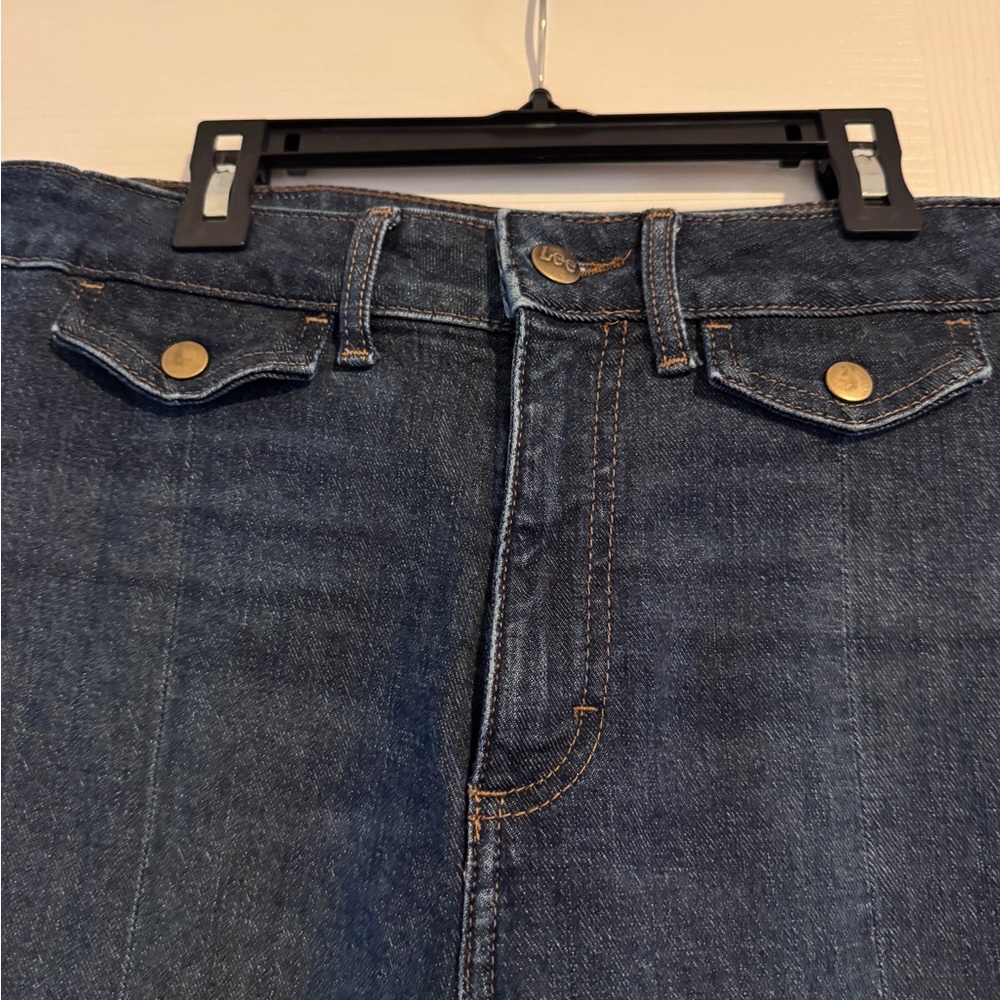 Lee Woman Dark Blue Wide Leg Crop Capri